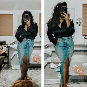 ZARA BLACK FITTED DARTED SATIN TOP LARGE 8 10